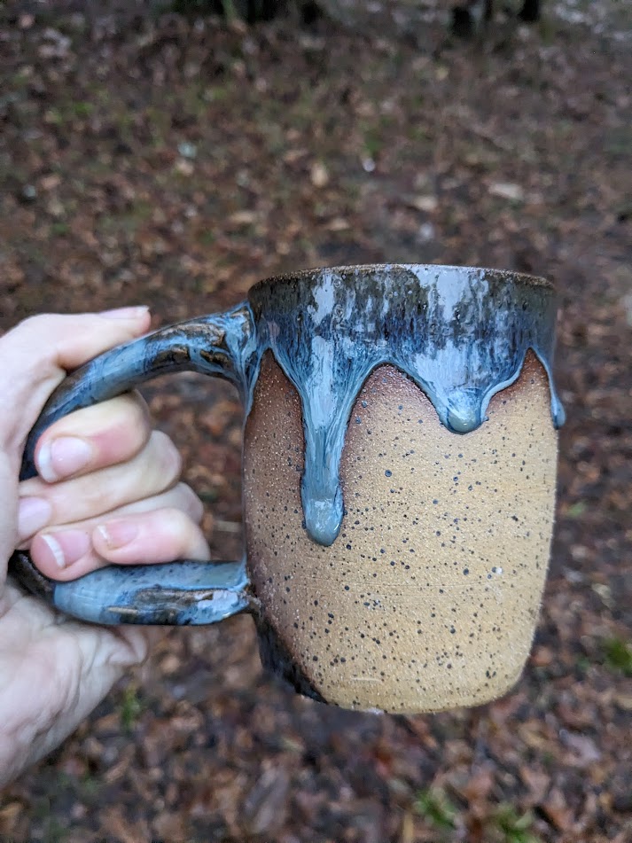 Blue drippy mug